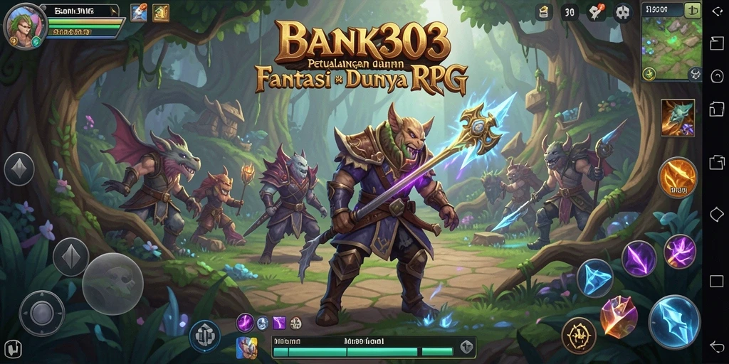 Tangkapan layar gameplay <strong>BANK303</strong> menunjukkan pertempuran epik dalam dunia RPG.