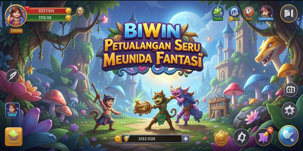 Tampilan utama gameplay <strong>BIWIN</strong> yang menampilkan aksi petualangan yang mendebarkan.