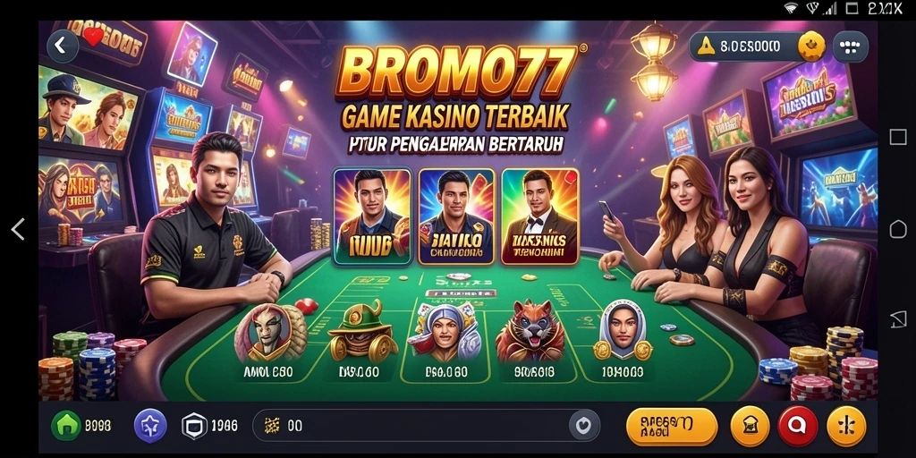 Tampilan screenshot gameplay Kasino BROMO77 yang menakjubkan.