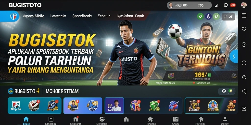 Tampilan antarmuka aplikasi BUGISTOTO yang modern dan interaktif.