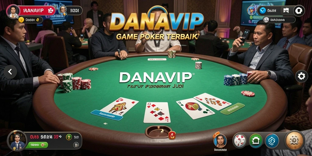 Screenshot gameplay poker DANAVIP dengan desain menarik dan fitur-fitur menawan.
