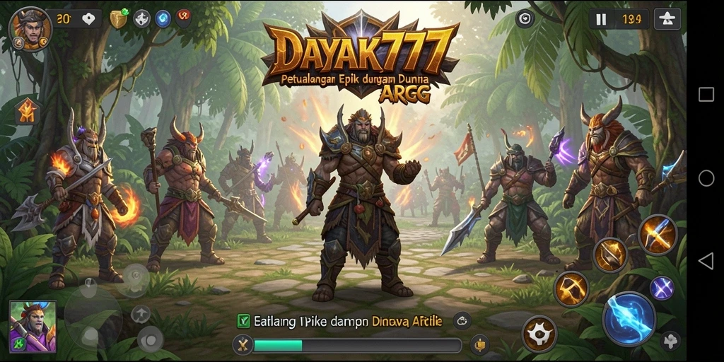 Screenshot utama DAYAK777 menampilkan pertarungan seru di dunia ARPG.