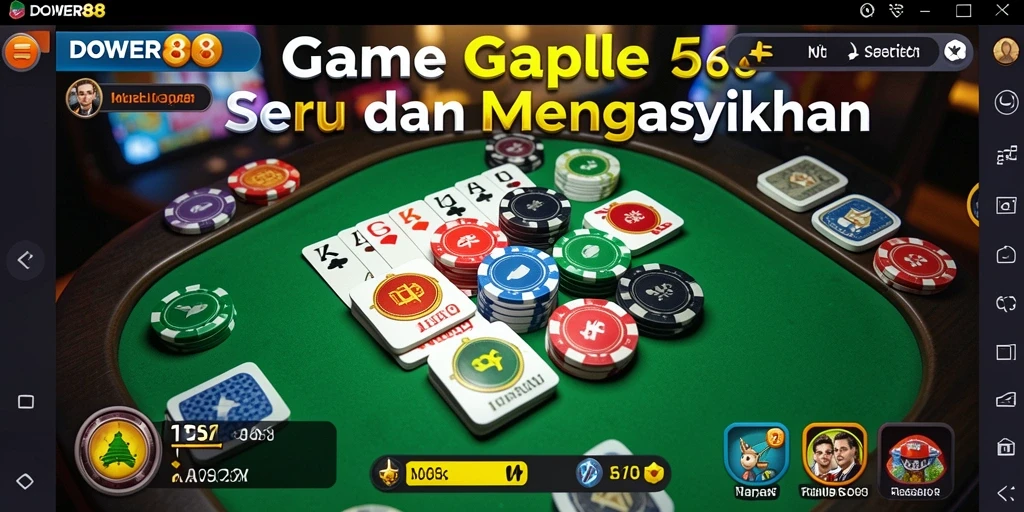 Tampilan gameplay Gaple yang seru dan interaktif di DOWER88.