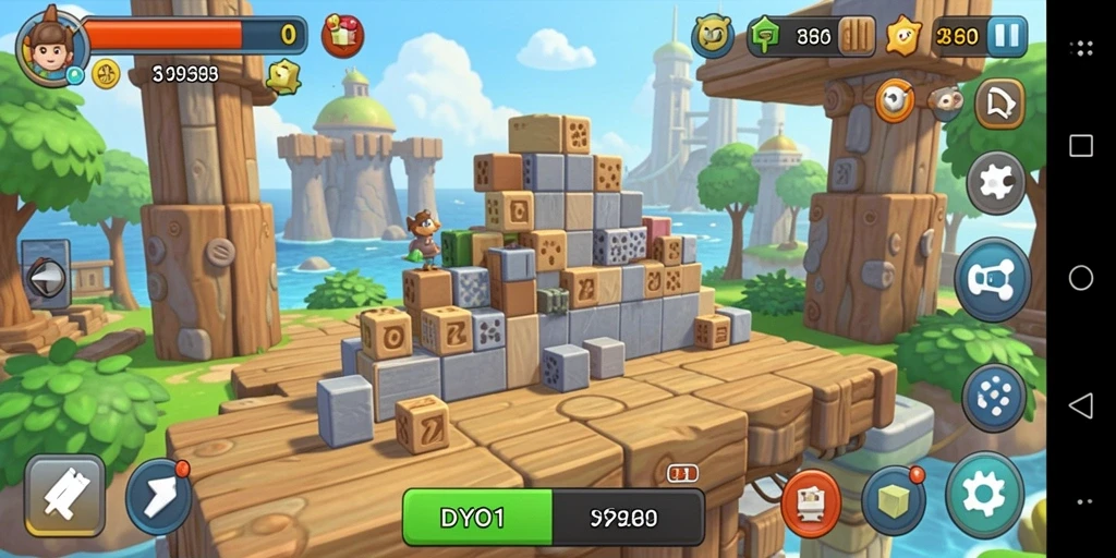 Tampilan gameplay DYO1 yang penuh warna dan menarik.