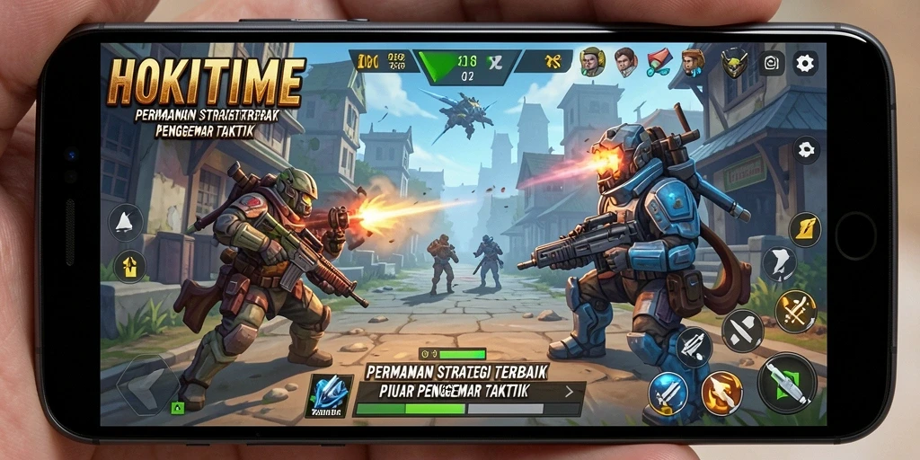 Screenshot utama HOKITIME menampilkan strategi dan taktik dalam gameplay.