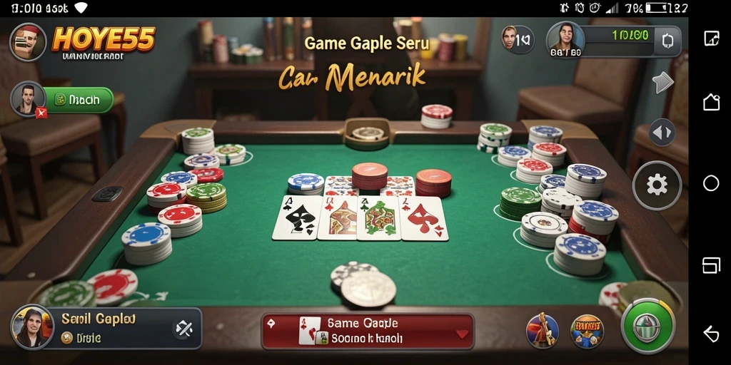 Tangkapan layar gameplay Gaple yang seru dan interaktif di HOYE55.