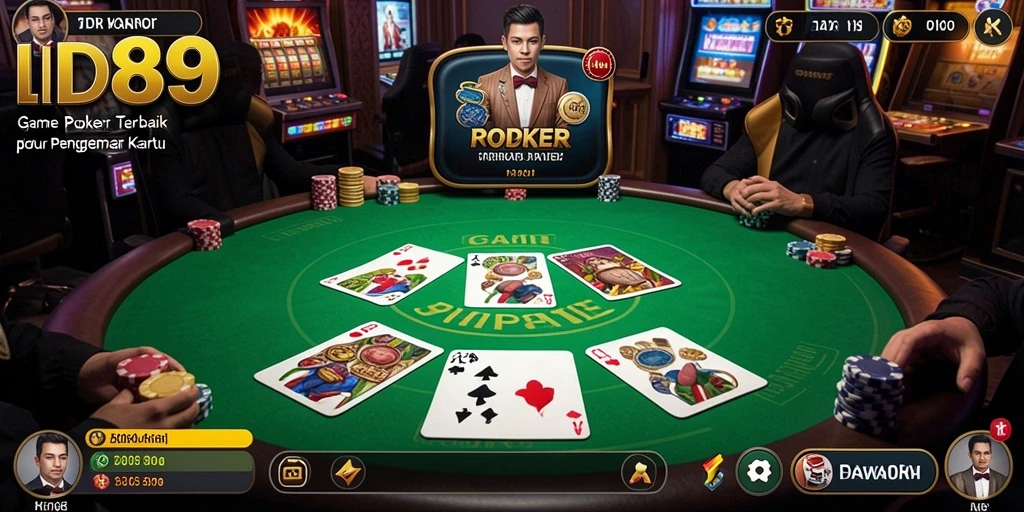 Screenshot dari gameplay IDR89, menunjukkan momen mendebarkan permainan Poker.