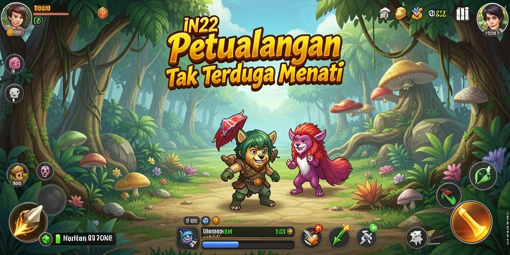 Screenshot gameplay IN22 yang menampilkan aksi petualangan yang menarik.