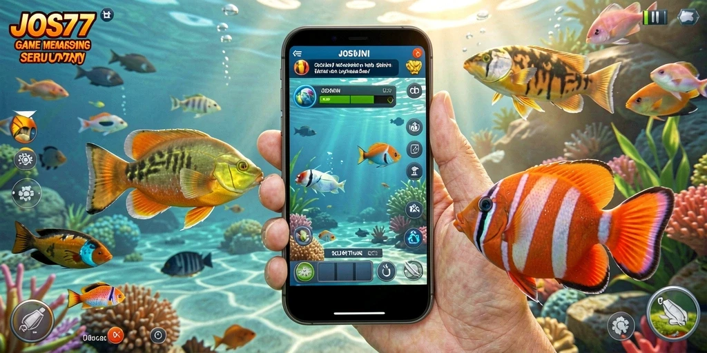 Tangkapan besar di layar JOS77 selama gameplay memancing.