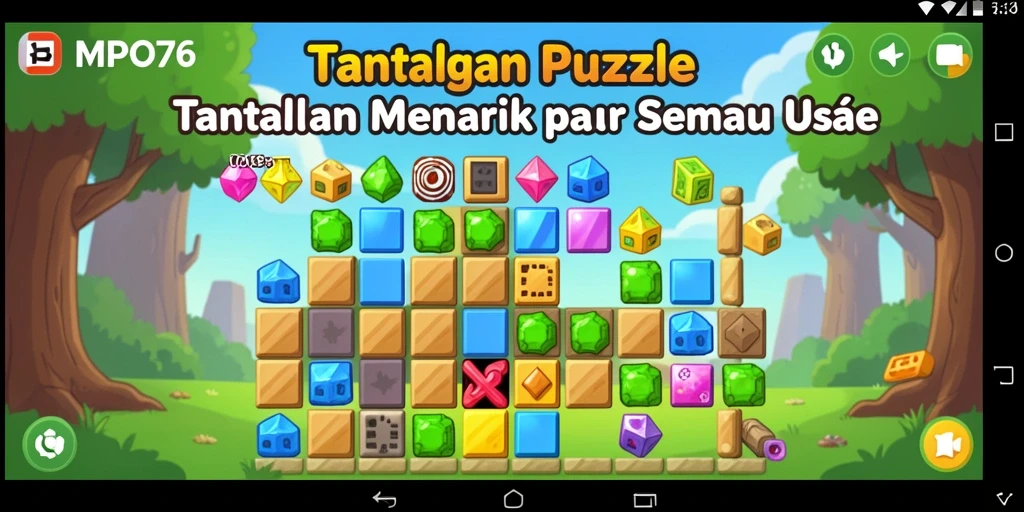 Screenshot MPO76 menampilkan gameplay Puzzle yang dinamis dan menantang.