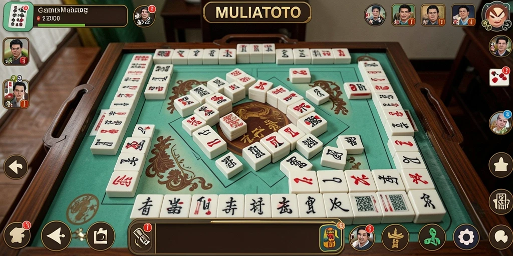 Screenshot dari gameplay MULIATOTO menunjukkan serunya permainan Mahjong.