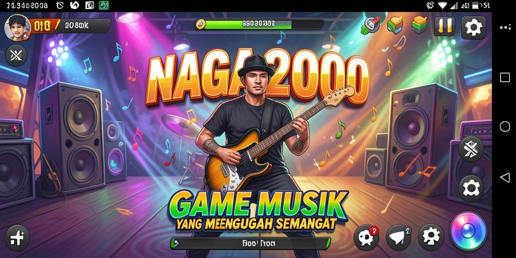 Screenshot gameplay NAGA2000 menampilkan aksi seru bermain musik.