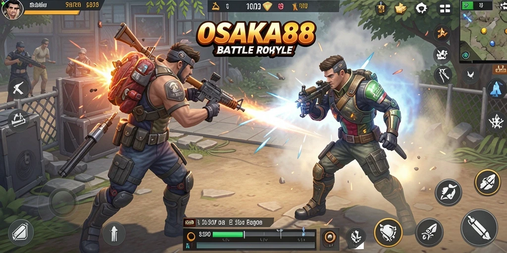 Gameplay mendebarkan di OSAKA88 saat bertarung melawan pemain lain.
