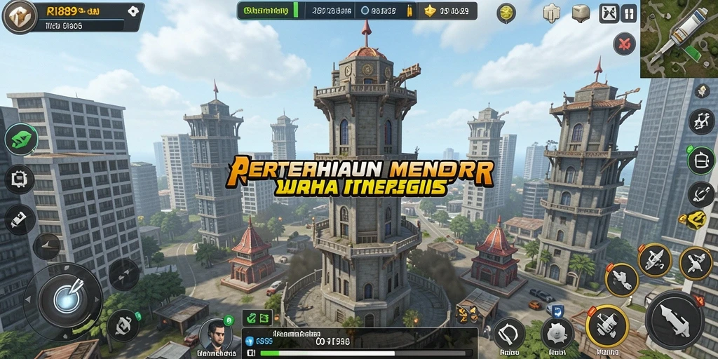 Tangkapan layar gameplay menara pertahanan yang seru.