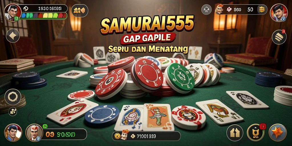 Tampilan gameplay seru SAMURAI555 saat bermain Gaple.