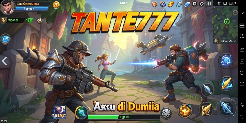 Tampilan aksi mendebarkan dalam TANTE777 dengan grafis yang mengesankan.