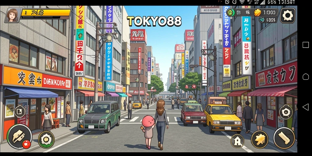 Screenshot menampilkan gameplay TOKYO88 dengan petualangan yang seru di Tokyo.