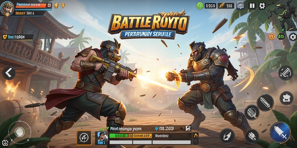 Gameplay seru di WONGTOTO saat pertempuran intens dalam Battle Royale.